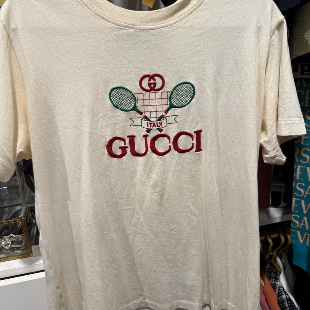 Gucci Ivory Tennis Graphic T-shirt
